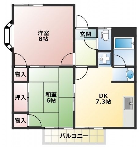 拡大写真：フォレスト大森 1階103の間取り