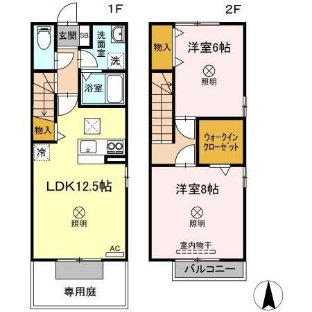 拡大写真:BLISS COURT D棟 1階101の間取り