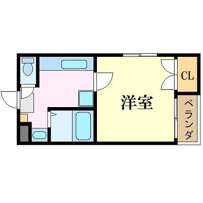 拡大写真:ハイエスト田町 3階301の間取り