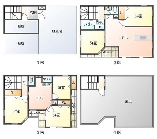 拡大写真:下石井テナント 1階1の間取り