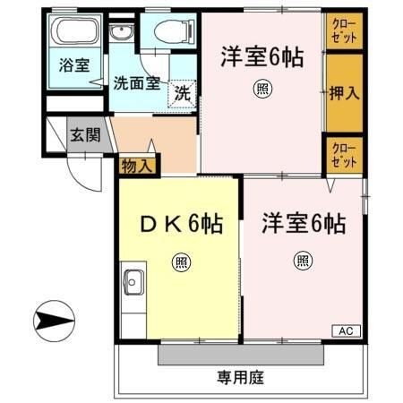 拡大写真:エイトタウン北 2階201の間取り