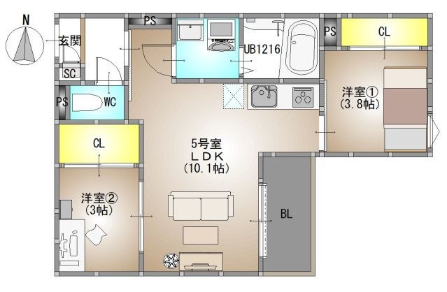 拡大写真:REGALEST 今 1階105の間取り