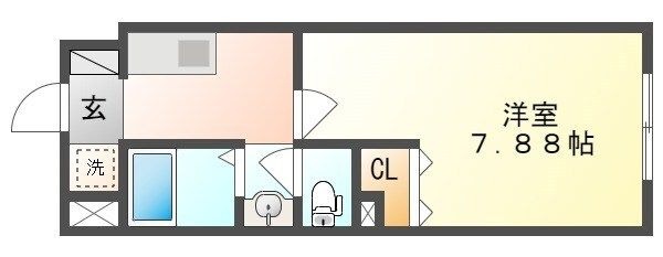 拡大写真:岡山市北区西市 2階202の間取り