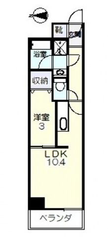 拡大写真:カーサとぎや町 5階501の間取り