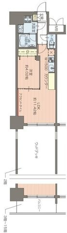 拡大写真:プレジオ鎗屋町 13階1303の間取り