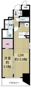 レジュールアッシュ谷町四丁目グランクラスの間取図