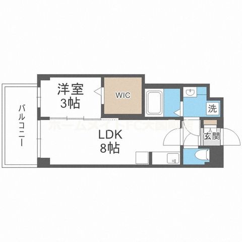 拡大写真:セレニテ谷九プリエ 2階202の間取り