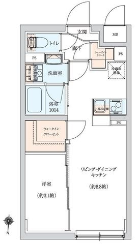 拡大写真:ラヴィエール羽田スカイゲート 4階402の間取り