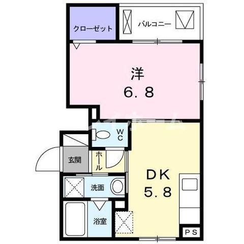 拡大写真:プラムハウス 1階102の間取り