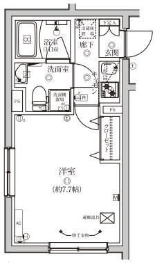拡大写真:VERXEED STAIR Omorikita 5階503の間取り