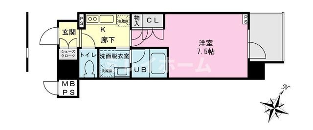 拡大写真:Urban Link大森海岸 3階302の間取り