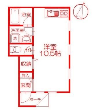 拡大写真：藤沢市辻堂３丁目 1階102の間取り