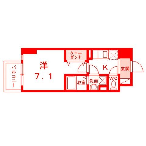 拡大写真:平塚市八重咲町 11階1104の間取り