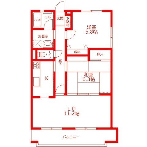 拡大写真:藤沢市弥勒寺3丁目 2階204の間取り