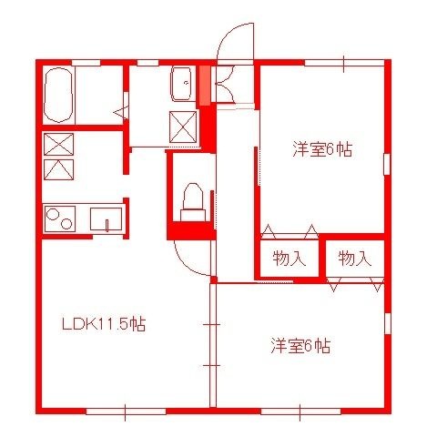 拡大写真:藤沢市下土棚 2階202の間取り