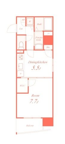 拡大写真:藤沢市湘南台2丁目 4階201の間取り