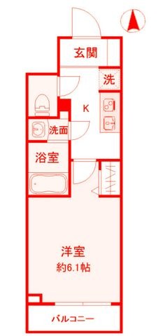 拡大写真:平塚市明石町 8階802の間取り