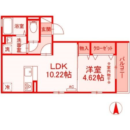 拡大写真:藤沢市湘南台6丁目 3階301の間取り