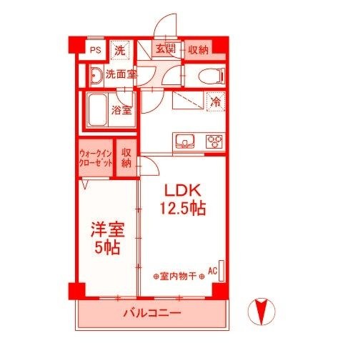 拡大写真:TERRACE WELLNESS 3階306の間取り