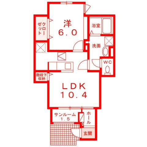 拡大写真:藤沢市石川1丁目 1階103の間取り