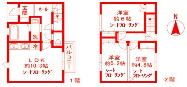 拡大写真:パークヒルⅡ 1階3の間取り