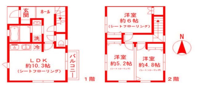 拡大写真:パークヒルⅡ 1階1の間取り