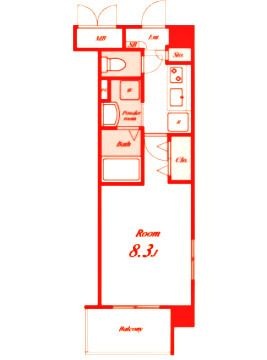 拡大写真：シャ　ミニオン 5階501の間取り