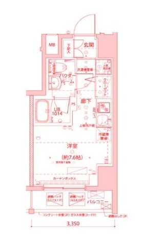 拡大写真:クラリッサ横浜ベーネ 6階604の間取り