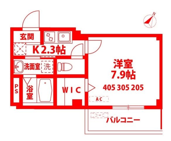 拡大写真:メルベージュ 2階205の間取り