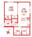 アローラ富岡の間取図