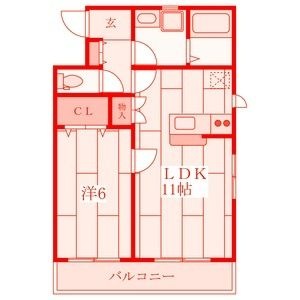 拡大写真:Bonheur E 1階103の間取り