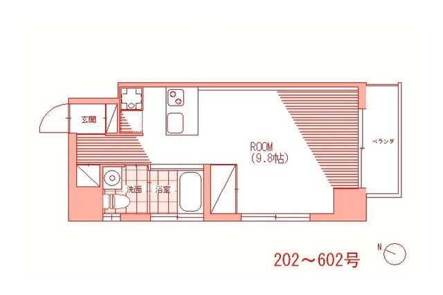 拡大写真:ネクサス戸部本町 2階202の間取り