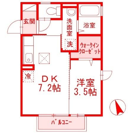 拡大写真:ウイスタリア戸塚 1階101の間取り