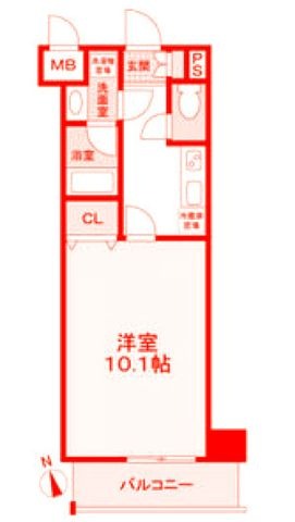 拡大写真:Briller八景 2階201の間取り