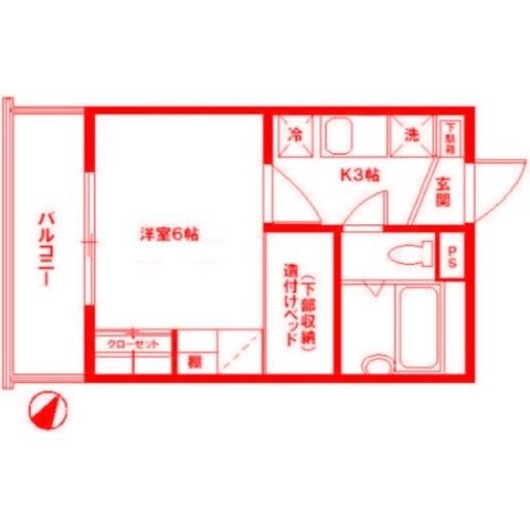 拡大写真：GAアーバン横浜 1階103の間取り