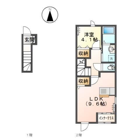 拡大写真:Shinogoze House 2階201の間取り