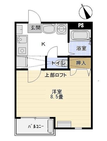 拡大写真:TAKEYARIハイツII 2階202の間取り