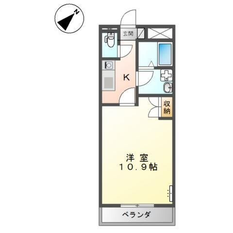 拡大写真:コンフォール 3階305の間取り