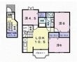写真：フルールＡ2階の間取図