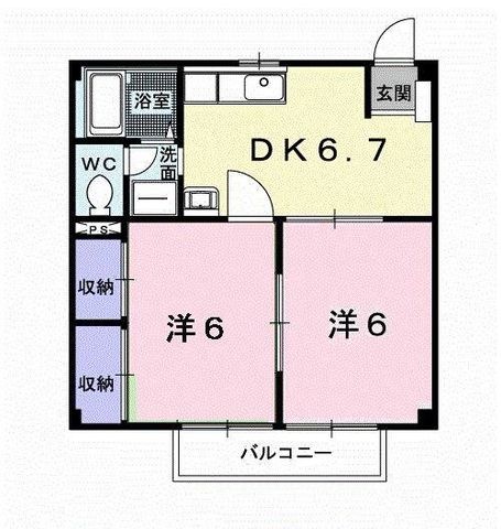 拡大写真:ニューシティこじま21 2階203の間取り