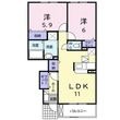 ロータス鳥生 Dの間取図