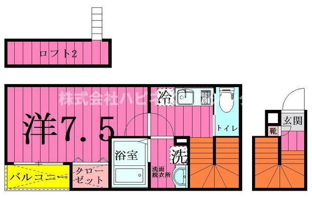 拡大写真:サラブレッドⅢ 2階205の間取り