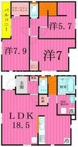 Kolet柏戸張〜コレットカシワトバリ〜の間取図