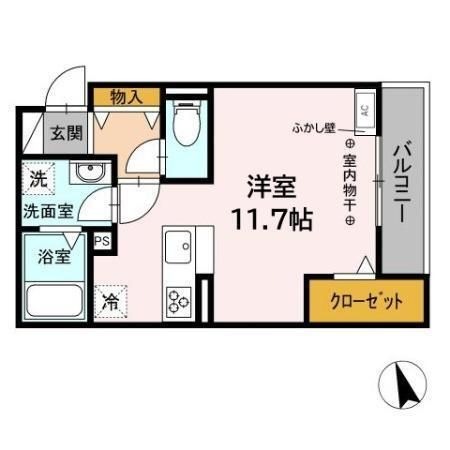 拡大写真:サンシャインヒルズ昭和町 3階303の間取り