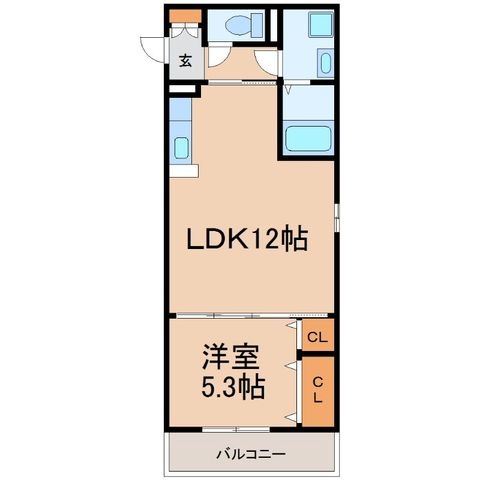 拡大写真:尼崎市小中島2丁目 2階201の間取り