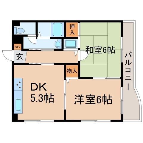 拡大写真:尼崎市次屋3丁目 3階303の間取り
