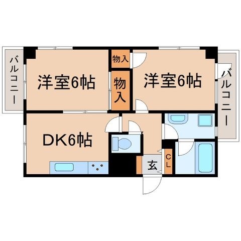 拡大写真:尼崎市浜田町2丁目 3階306の間取り