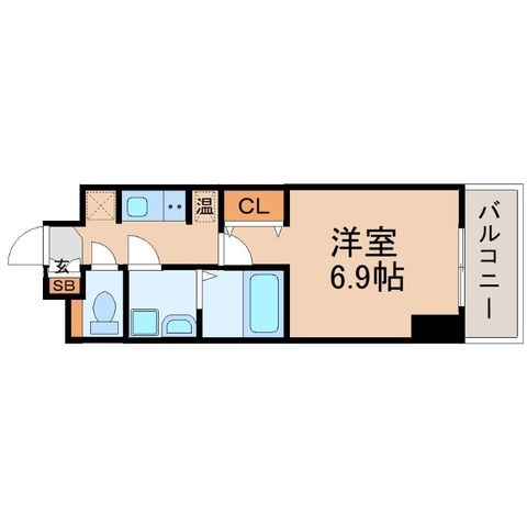 拡大写真:尼崎市長洲本通1丁目 6階607の間取り