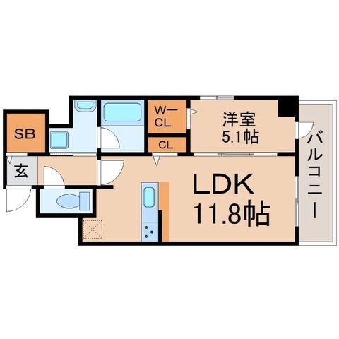 拡大写真:尼崎市南塚口町1丁目 3階304の間取り