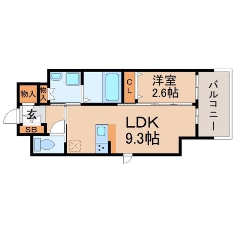 拡大写真:尼崎市杭瀬本町3丁目 2階202の間取り